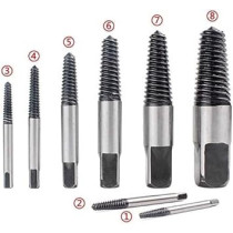 Abbas Ali Steel Damaged Screw Extractor Drill Bit Guide Set, 8 Pieces, Broken Bolt Remover, Easy Stripped
