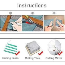 Abbas Ali Professional Glass Cutter, Carbide Tungsten Tip Oil Feed Handle Glass Cutter for Glass, Ceramic, Tile, Mirror, Cutting Range 3-12mm