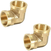 Abbas Ali 2pcs Set Brass Multi-Purpose Hose Fittings with BSP Thread for Plumbing, Gas, Hot Water Pipe Connector, Female Endcap, 1/4 Inch