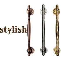 Abbas Ali Modern and Stylish Wooden and Glass Door Handles, Set of 2 Pieces, Model Pull Handle 3004, 12 Inch, Rose Gold