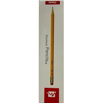 Abbas Ali Round Carpenter Pencil with Back Side Rubber, 12pcs Pack