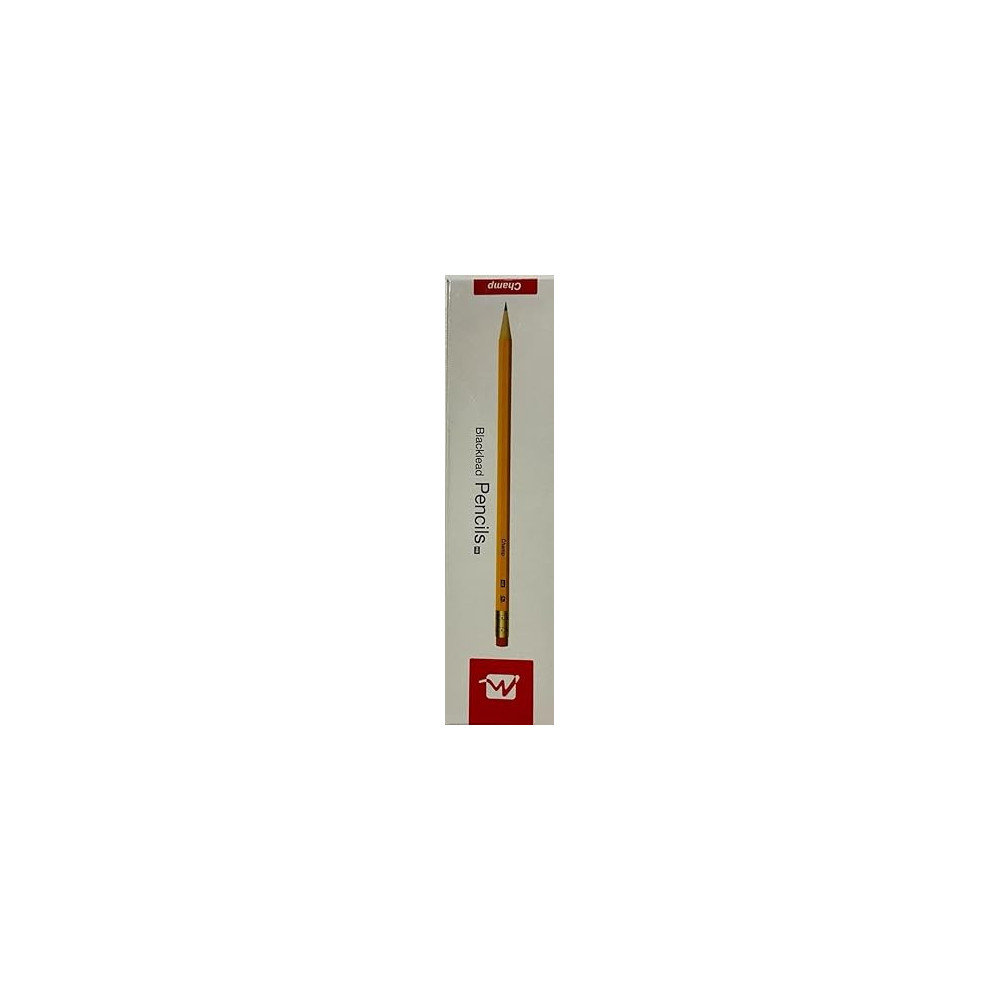 Abbas Ali Round Carpenter Pencil with Back Side Rubber, 12pcs Pack