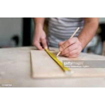 Abbas Ali Round Carpenter Pencil with Back Side Rubber, 12pcs Pack