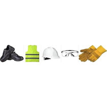 Abbas Ali Safety Kit for Men, Used in Construction, Cleaning Service, Automobiles, Maintenance, Includes Safety Shoes, Helmet, Gloves, Goggles And Jacket, 42 EU