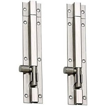 VA 4 Inch Stainless Steel Tower Bolt, 12mm Rod Thickness, Chrome Finish, Door Security Latch Lock for Home, Bathroom, Kitchen, Office, Pack of 2