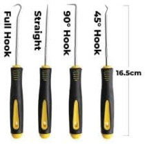 Abbas Ali 4 Piece Precision Automotive Hook Set, Car Auto Oil Seal, O-Ring Seal Gasket, Mini Precision Hooks Puller Remover