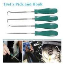 Abbas Ali 4 Piece Precision Automotive Hook Set, Car Auto Oil Seal, O-Ring Seal Gasket, Mini Precision Hooks Puller Remover