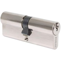 Abbas Ali Security Double Cylinder Door Barrel, European Door Lock with Keys, Brass Finish, Anti-Shock, Anti-Drilling, Anti-Pique, 70mm, Silver