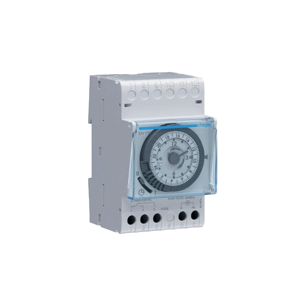 Hager Mechanical Timer 24 Hours Daily Programmable Din Rail Switch EH110 230V 16A, France