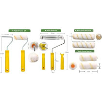 Abbas Ali Painting Set for Decorative Wall And Ceiling Painting , Includes Paint Rollers, Brush Scraper, Tray, Refills, Masking Tape, Polysheet, 5pcs Face Mask, Gloves, and Emulsion Off White Paint And Stucco