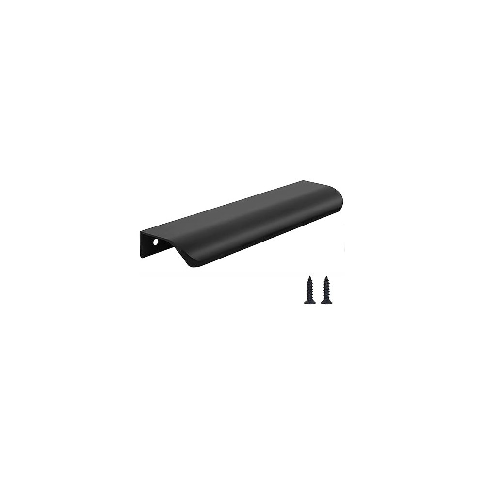 Abbas Ali 2 Pcs Finger Pulls , Back Mount Tab Pull Hidden Handle for Home, Kitchen, Living Room, Door Drawer Cabinet, Black, 96mm