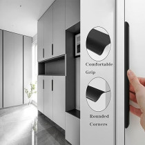 Abbas Ali 2 Pcs Finger Pulls , Back Mount Tab Pull Hidden Handle for Home, Kitchen, Living Room, Door Drawer Cabinet, Black, 96mm