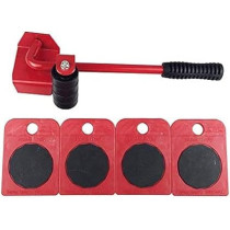 Abbas Ali Heavy Furniture Moving Tool , 1pc Crowbar with 4pcs Panel Furniture Mover Lifter Wheels System, Home Trolley Lift Transport Set