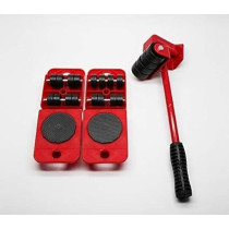 Abbas Ali Heavy Furniture Moving Tool , 1pc Crowbar with 4pcs Panel Furniture Mover Lifter Wheels System, Home Trolley Lift Transport Set