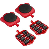 Abbas Ali Heavy Furniture Moving Tool , 1pc Crowbar with 4pcs Panel Furniture Mover Lifter Wheels System, Home Trolley Lift Transport Set