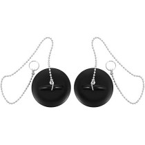 Abbas Ali 2 Pcs 1.1/2 Inch Tub Stopper , Bathroom Sink Drain Plug Silicone Bathtub Drain Stopper with Chains for Kitchen, Bathtub, and Bathroom Sink Drains