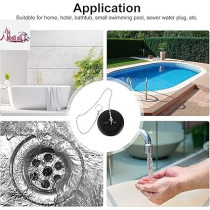 Abbas Ali 2 Pcs 1.1/2 Inch Tub Stopper , Bathroom Sink Drain Plug Silicone Bathtub Drain Stopper with Chains for Kitchen, Bathtub, and Bathroom Sink Drains