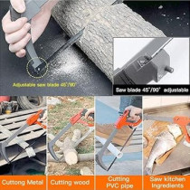 Abbas Ali Hacksaw Frame with Blades for Cutting Aluminium, Steel, Plastic, Hacksaw Frame with 10 Spare Blades