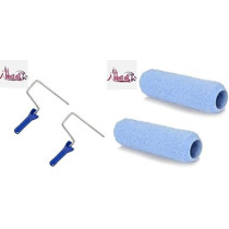 Abbas Ali Painting and Texture Roller and Brush 9 Inch Replacement Roller Covers of Plastic Emulsion for Home Decoration Wall Paint and Texture, Pack of 2