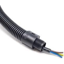 Abbas Ali Electrical PVC Coated Galvanized Steel Flexible Conduit Black for Protection of Cable and Wire, 20mm x 15mtr