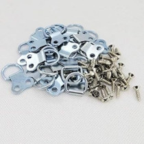 Abbas Ali Galvanized Iron, GI D-Ring Picture Frame Hanging Hooks with Screws for Hanging Paintings, Artwork, Picture Frames, Photos And DIY Crafts, Pack of 50