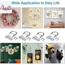 Abbas Ali Galvanized Iron, GI D-Ring Picture Frame Hanging Hooks with Screws for Hanging Paintings, Artwork, Picture Frames, Photos And DIY Crafts, Pack of 50