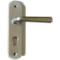 Abbas Ali Wooden Door Handle and Door Lock for Entrance and Interior Doors, Small Model E97-B231, Silver