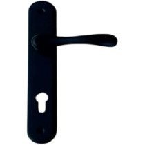 Abbas Ali Wooden Door Handle and Door Lock for Entrance and Interior Doors, Small Model E97-B231, Silver