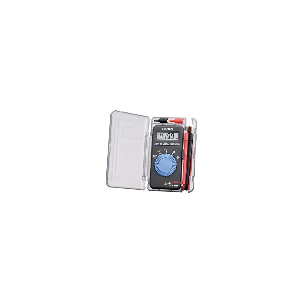 Hioki 3244-60 Card HiTester and Digital Multimeter, 41.99 Megaohms Resistance, 500V AC/DC Voltage