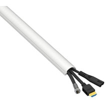 Abbas Ali White Cable Trunking, 8 Meter Pack, Paintable Self Adhesive Half Round Wire Covers, Cable Hider for TV and Cable Management, 30mm Wide x 15mm High x 1 Meter Length, 8 Pack