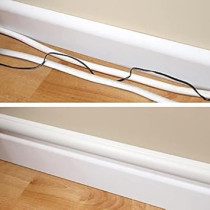 Abbas Ali White Cable Trunking, 8 Meter Pack, Paintable Self Adhesive Half Round Wire Covers, Cable Hider for TV and Cable Management, 30mm Wide x 15mm High x 1 Meter Length, 8 Pack