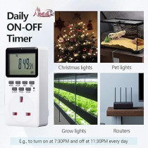 Abbas Ali One Week Electronic Timer with Large Screen, UK Plug, Programmable Digital Timer Switch Socket