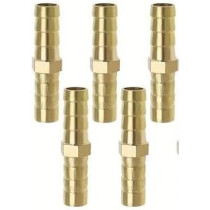 Abbas Ali Brass Barb Splicer Fitting, Straight Barb Hose Fitting for Air, Gas, Water, Fuel - 5 Pieces, 6mm