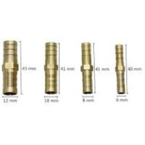 Abbas Ali Brass Barb Splicer Fitting, Straight Barb Hose Fitting for Air, Gas, Water, Fuel - 5 Pieces, 6mm