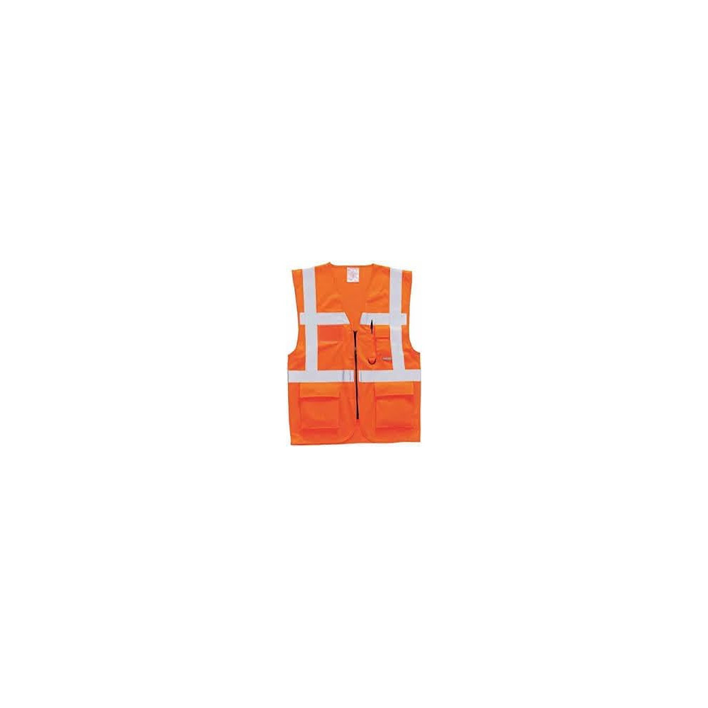 Abbas Ali Safety Vest Reflective Fabric with Zip Closure, 170GSM, Reflective Stripes for Enhanced Visibility