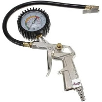 Abbas Ali Tire Pressure Gauge Gun with Flexible Hose for Cars And Motorbikes, Air Tire Inflator Dial Gauge