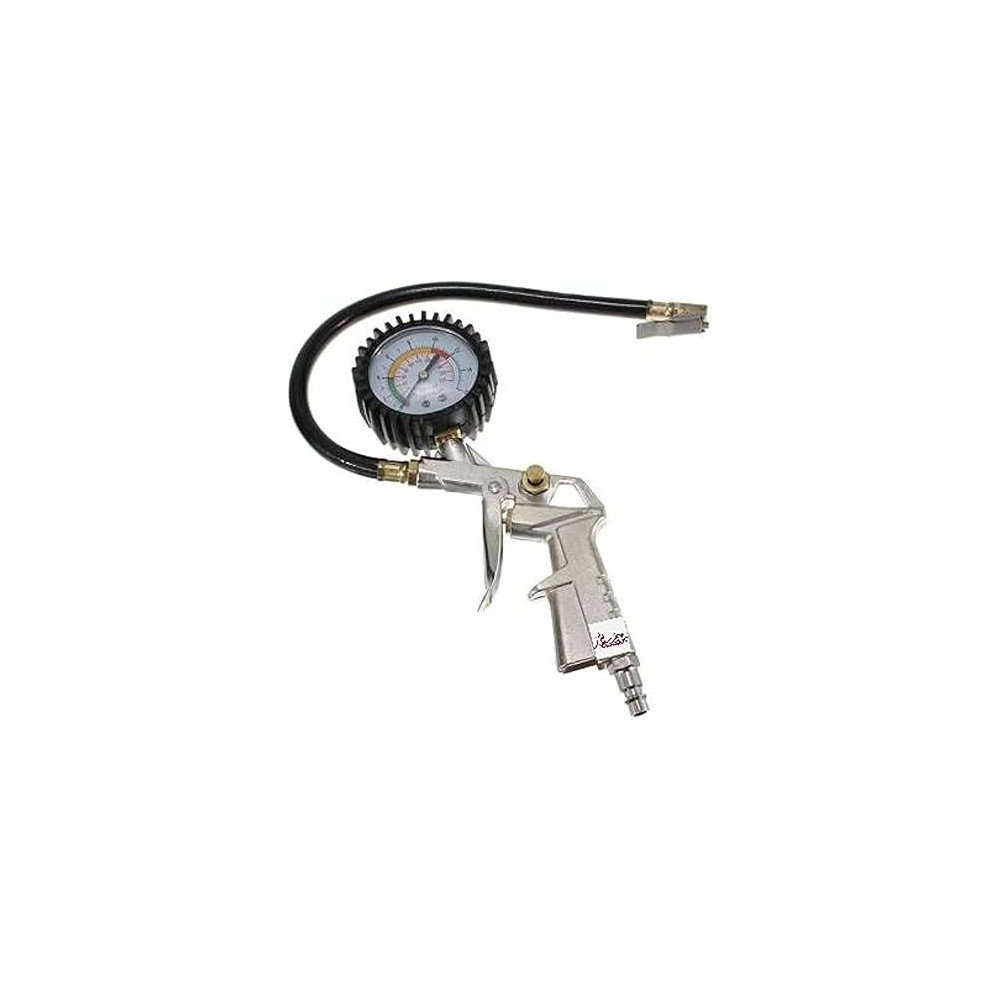 Abbas Ali Tire Pressure Gauge Gun with Flexible Hose for Cars And Motorbikes, Air Tire Inflator Dial Gauge