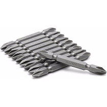 Abbas Ali Double End Screwdriver Bits, Philips PH2 Magnetic Power Bit, 150mm, Pack of 10 Pieces, Hex Shank, S2 High Alloy Steel