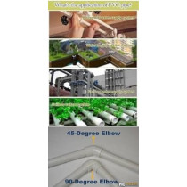 Abbas Ali 90cm PVC Pipe White, Pack of 4 with PVC Socket, 45 Degree Elbow, 90 Degree Elbow, PVC Tee, and Small PVC Glue for DIY Projects, 1 inch