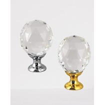 Abbas Ali Cabinet Pull Knob, Crystal Glass Full Diamond Knob, Set of 2 Pieces, Gold