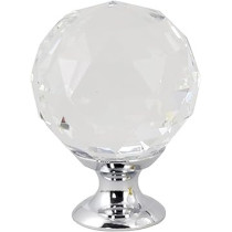 Abbas Ali Cabinet Pull Knob, Crystal Glass Full Diamond Knob, Set of 2 Pieces, Gold