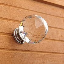 Abbas Ali Cabinet Pull Knob, Crystal Glass Full Diamond Knob, Set of 2 Pieces, Gold