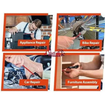 Abbas Ali 46 Piece 1/4 inch Drive Socket Ratchet Wrench Set with Metric And Bit Sockets, Allen Key Set, and Gloves, DIY And Auto Repair