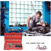 Abbas Ali 46 Piece 1/4 inch Drive Socket Ratchet Wrench Set with Metric And Bit Sockets, Allen Key Set, and Gloves, DIY And Auto Repair