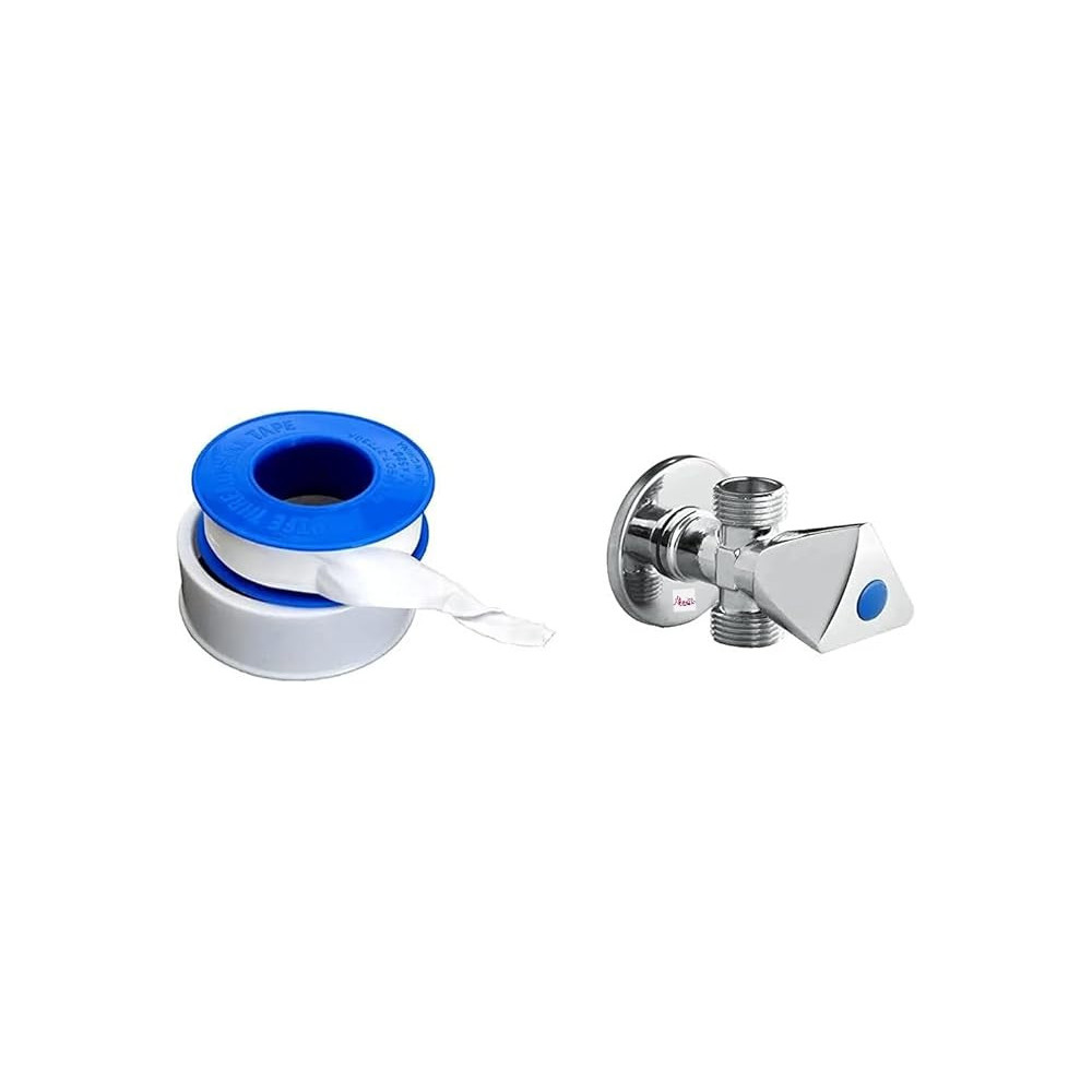 Abbas Ali Two Way Angle Valve with Teflon Tape, For Connecting Washing Machines And Sanitary Purposes, Set of 3 Pieces