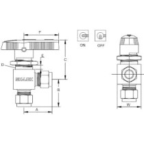 Abbas Ali Two Way Angle Valve with Teflon Tape, For Connecting Washing Machines And Sanitary Purposes, Set of 3 Pieces