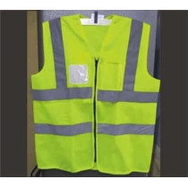 Abbas Ali Safety Vest Reflective Fabric, 170GSM with Zip Closure And Reflective Stripes
