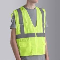 Abbas Ali Safety Vest Reflective Fabric, 170GSM with Zip Closure And Reflective Stripes