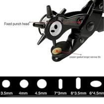 Mafra Leather Hole Punch Tool Kit, Belt Hole Punchers with Awl And Ruler, Red