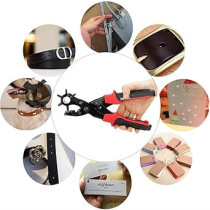 Mafra Leather Hole Punch Tool Kit, Belt Hole Punchers with Awl And Ruler, Red